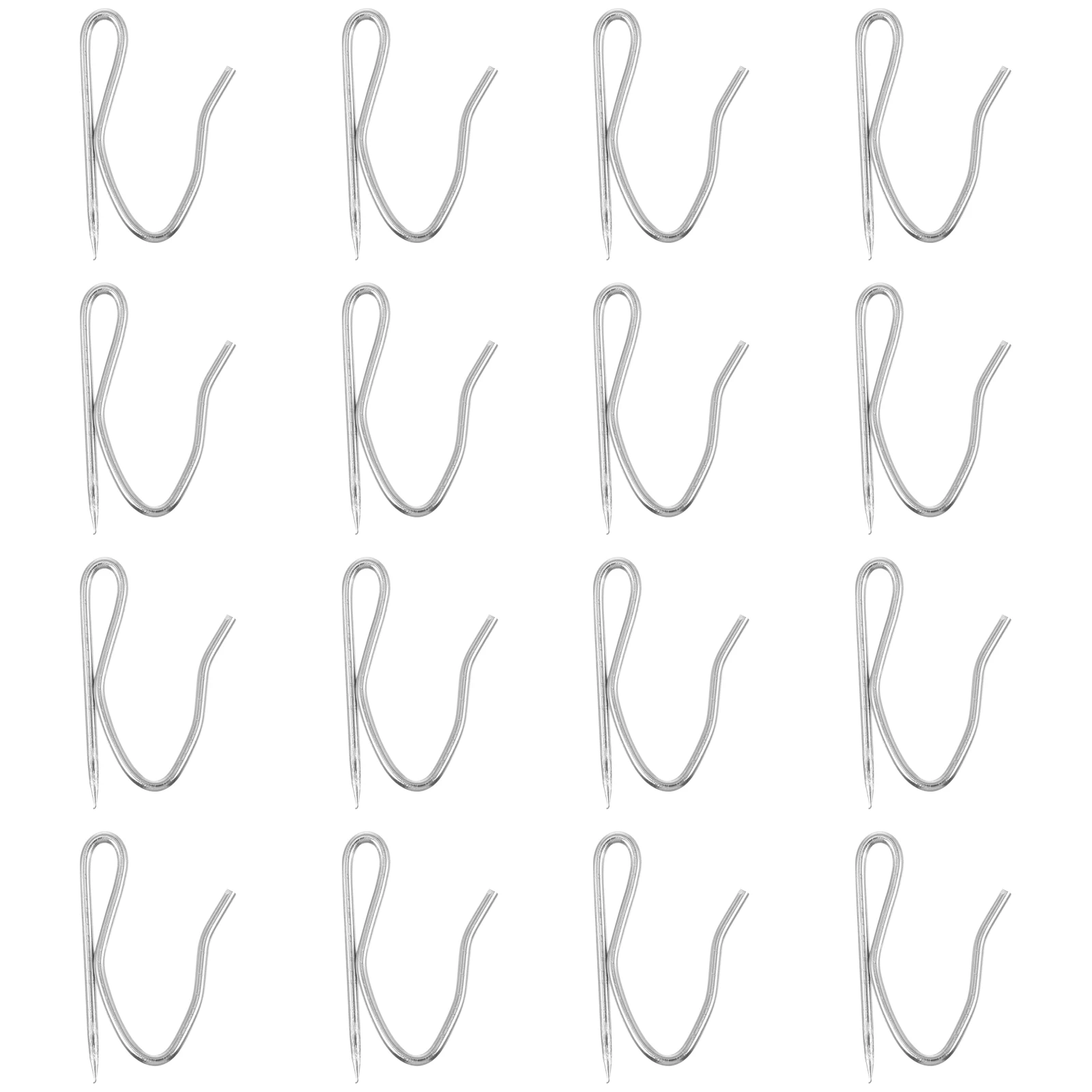 

100 pcs Curtain Hooks Stainless Steel Pleated Drapes Hooks Metal Shower Bathroom Universal Hangers Storage