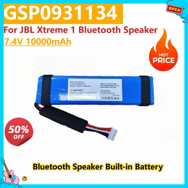 

New Battery GSP0931134 7.4V 10000mAh For JBL Xtreme 1 Bluetooth Speaker Built-in Battery