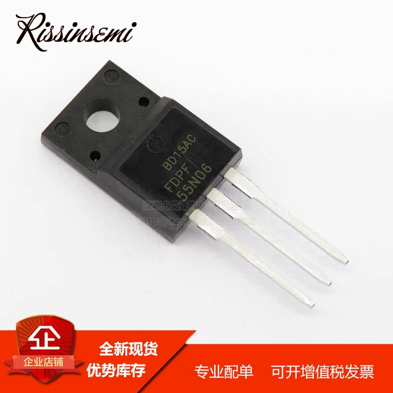 30PCS FDPF55N06 55N06 TO-220F 55A 60V MOSFET New in Stock