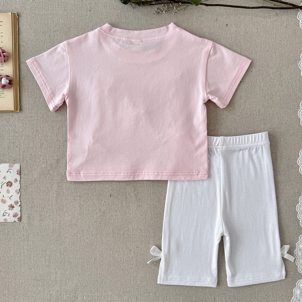 Baby Girls Clothes Summer Cotton Outfit Set Bow Top And Shorts 2-Piece Children's Clothing Ensemble for Girls Suit 0-3Y