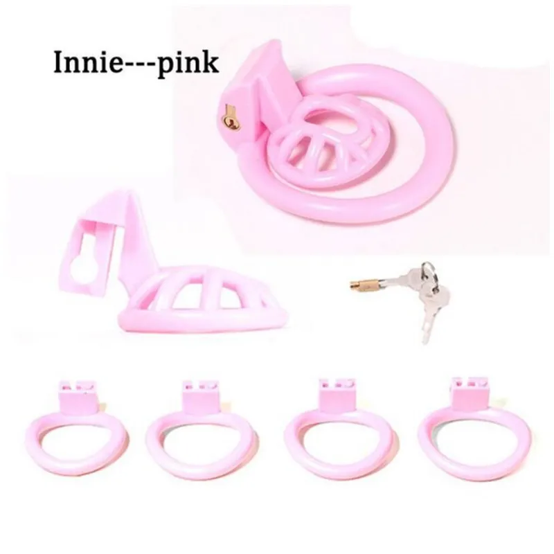 Pink Chastity Cage Super Small Penis Ring Locked Male Chastity Device sex toys for me