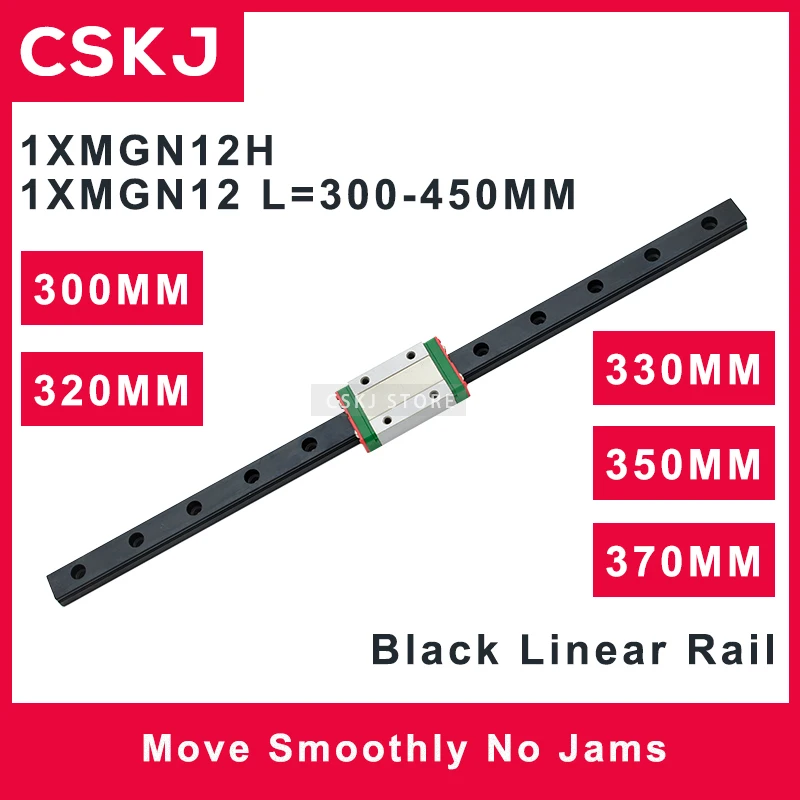 

Black Linear Rail MGN12H 300mm 320mm 330mm 350mm 360mm 370mm 400mm 450mm Black Oxide Linear Rail MGN12 MGN12H