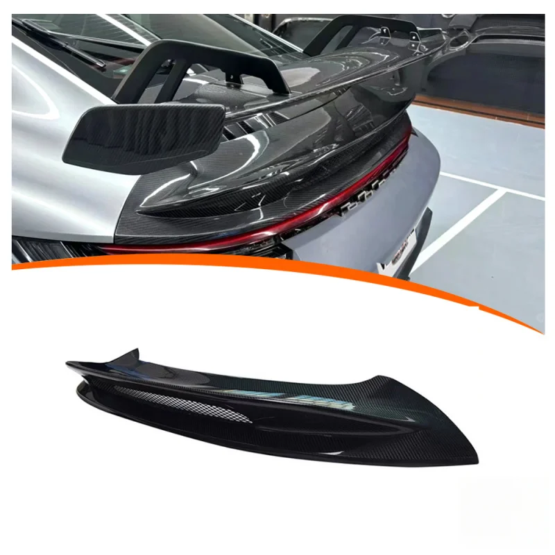 Look Carbon Fiber Rear Trunk Spoiler Lip Wing Rear Engine Sport Coupe Exterior Mod Parts