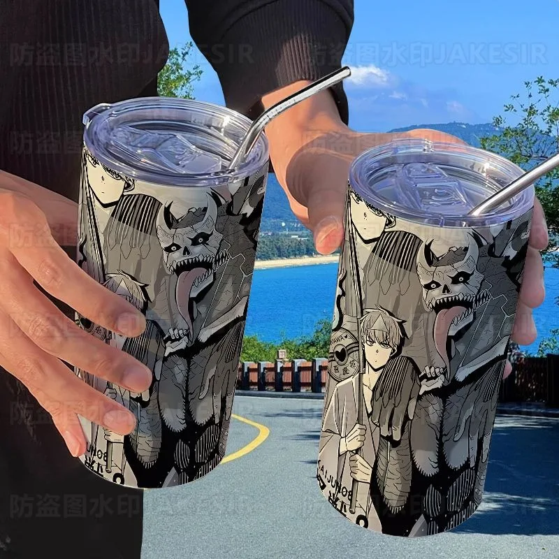 Monster No. 8 KAFKA HIBINO SHINOMIYA anime peripheral cartoon stainless steel thermos cup fashionable portable student straw cup