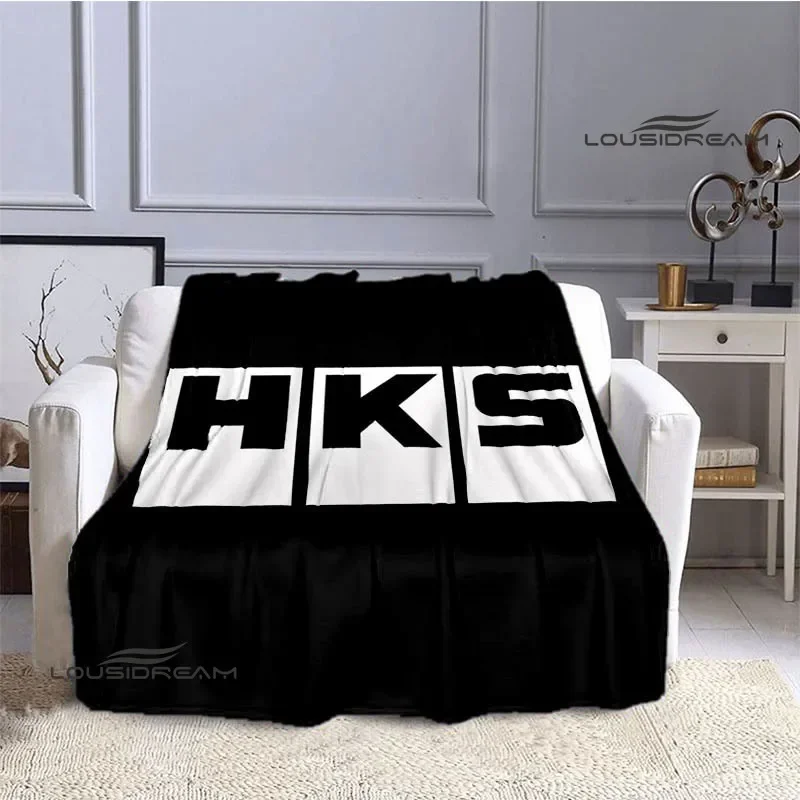 HKS Racing car logo printed blanket Flange Warm Soft and comfortable blanket throw bed linings birthday gift