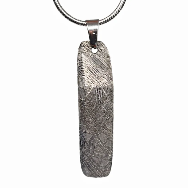 Natural Gibeon Meteorite Irregular Pendant Genuine Meteorite Widmanstätten Pattern Hand Polished Necklace Pendant LK622