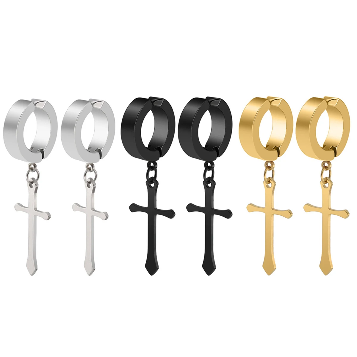 

6pcs Shape Alloy Comfortable Ear Crucifix Ear Clip Jewelry Tentacles Party Gifts Women Men Alloy Earrings Accessories