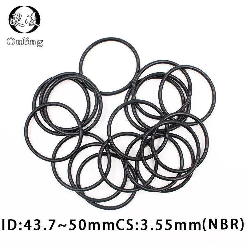 

10PC/lot Rubber Ring NBR O-Ring Sealing Thickness CS3.55mm ID43.7/45/46.2/47.5/48.7/50mm Nitrile O Ring Seal Oil Gasket Washer