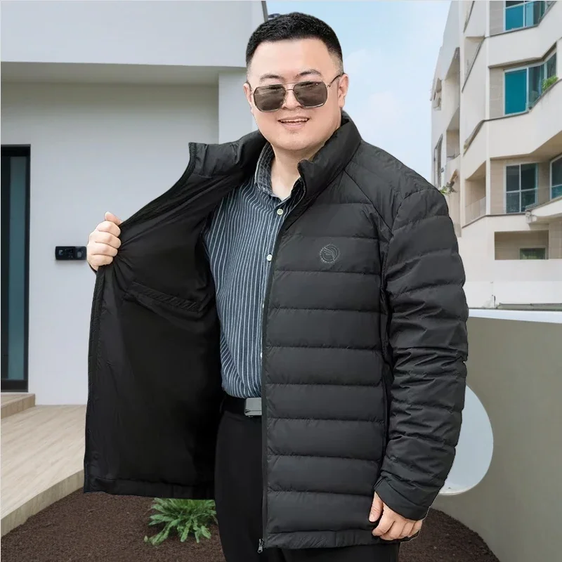 

Luxury Men's Winter Plus Size Down Jacket Stand Collar 85 Duck Down Light Warm Clothes Simple Coat New Product