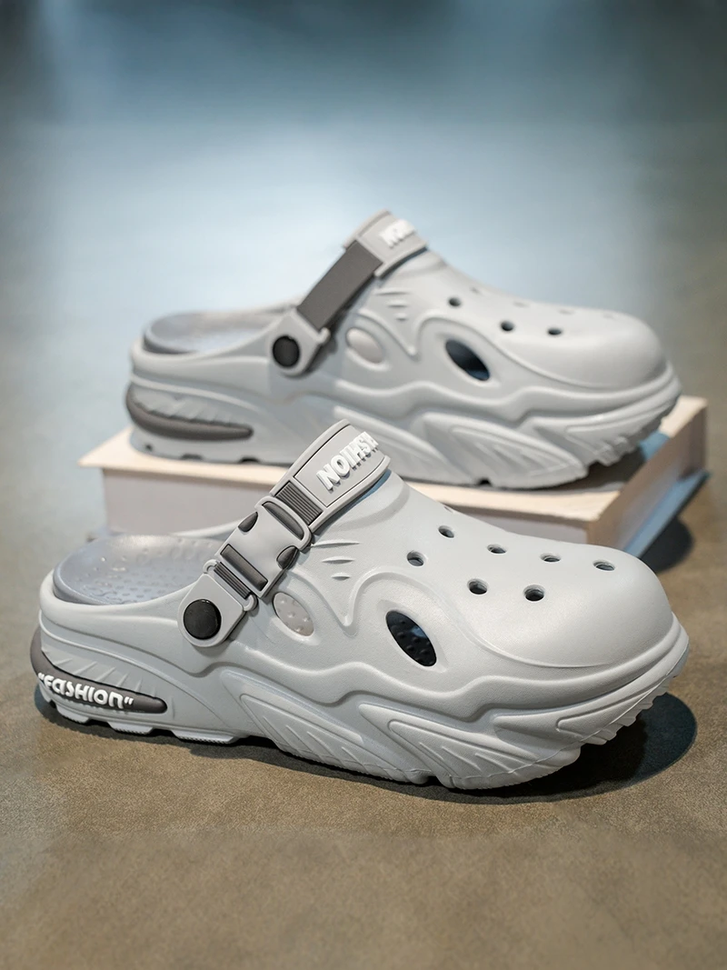 

Men's Summer Thick Bottom Anti-Slip Wear-Resistant Casual Home Driving Dual-Purpose Clog Shoes Slip-On Comfortable EVA Material