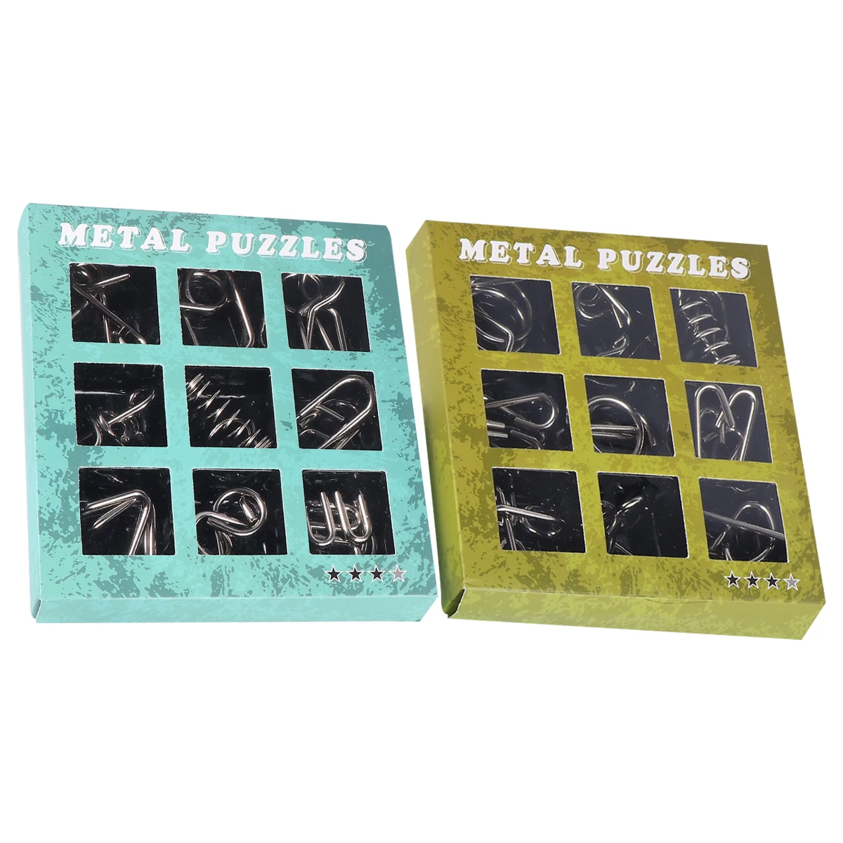 18pcs 2 Sets Metal Brain Teaser Puzzle Traditional Chinese Game For Kids Adults Puzzle Set Trick