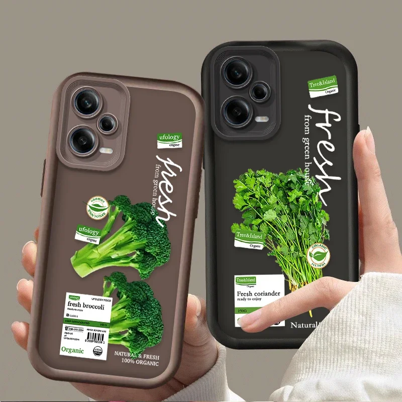 Green Vegetables Case for Xiaomi Redmi Note 13 12 11 Pro Plus 4G 5G 12S 11S 10S 10 9 9S Redmi 14C 13C 12C A3 12 Silicone Cover