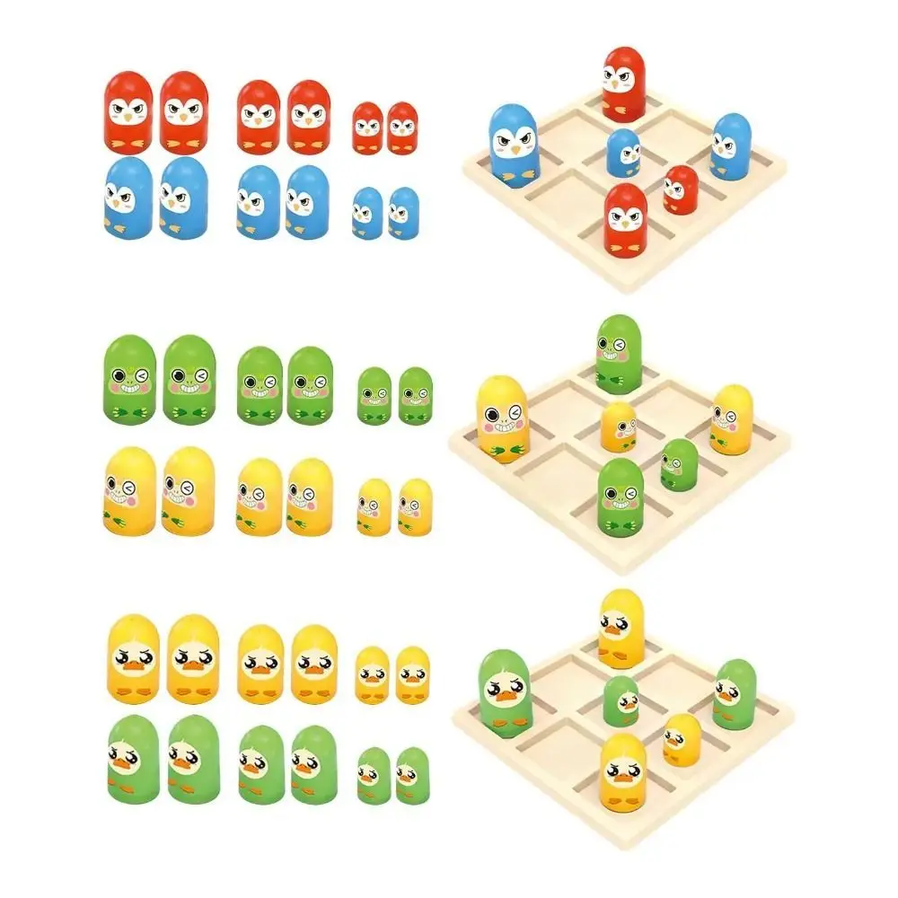 2 Players Tic Tac Toe Board Game Parent-Child Educational Big Eat Small Gobble Board Toys Interactive Montessori