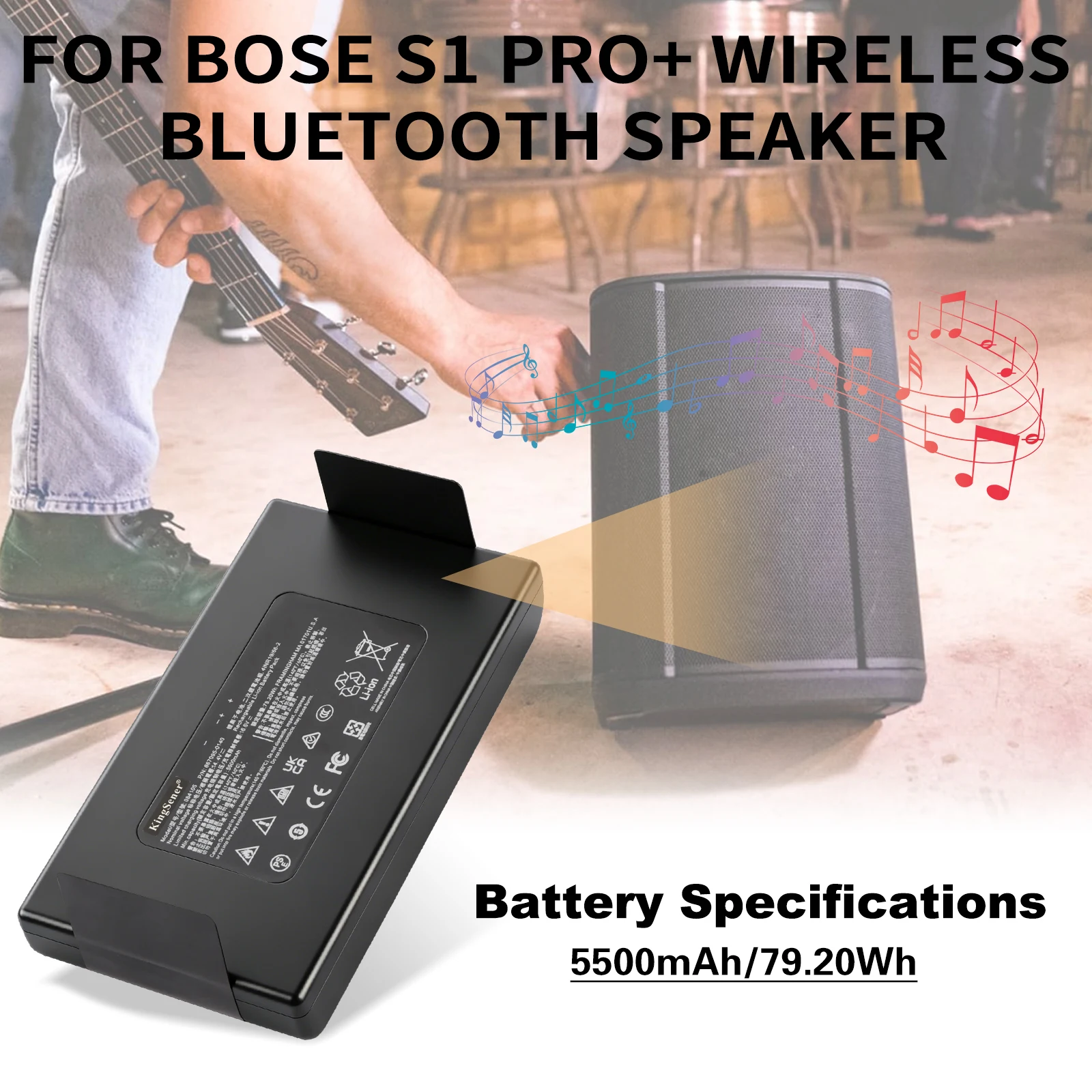 KingSener 084105 084106 14.4V 5500mAh Bateria do głośnika Bluetooth Bose S1 Pro+ 79.20Wh z darmowym narzędziem — zdjęcie produktu 2