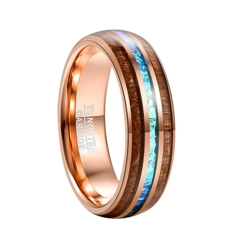 Nuncad 8mm Classic Wood Multiple Styles Tungsten Carbide Ring Fashion Jewelry Fit for Men High Quality Size 7-12