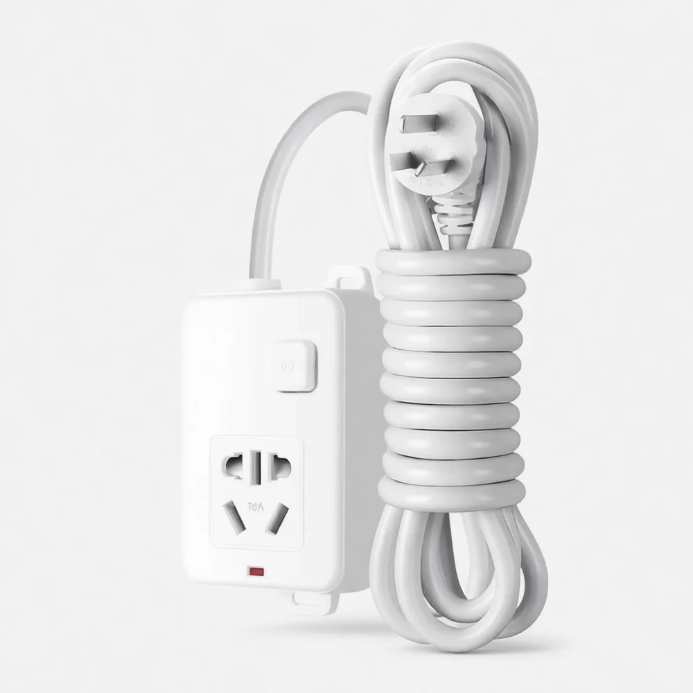 Robust Power Strip Extension Outlet Pure Copper Material Reliable Plug For High Power Appliance Heater Cooker