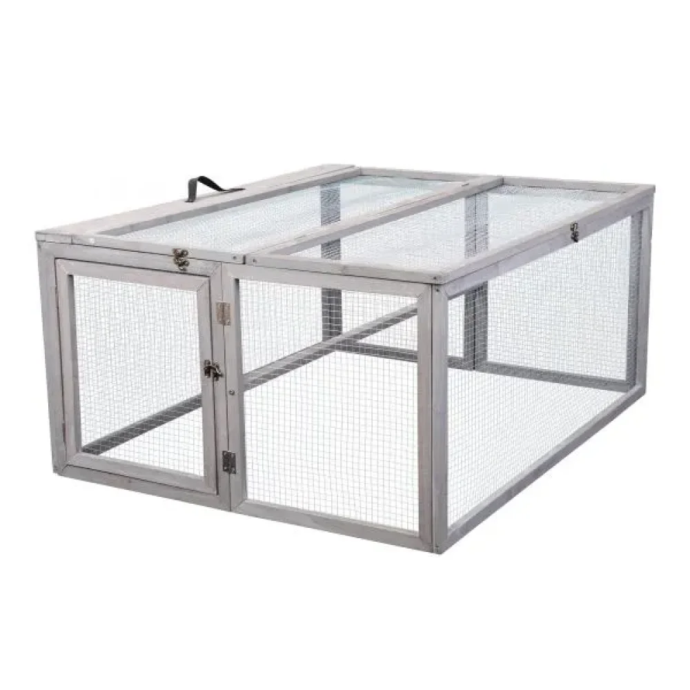 Portable Outdoor Collapsible Guinea Chick Run Bunny Cage Wood Folding Rabbit Hutch Animal Poultry Cage