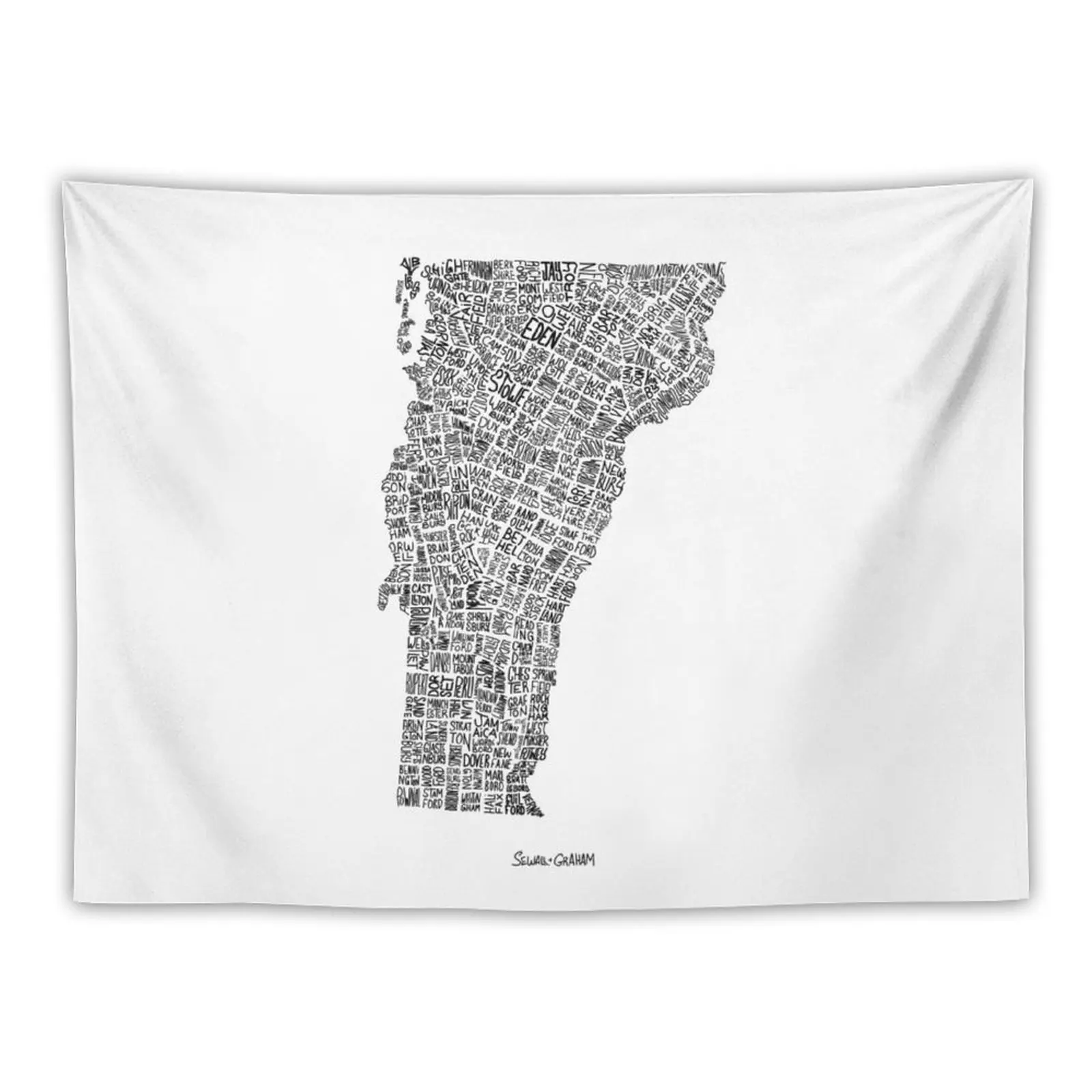 

Vermont Typography Map Tapestry Wall Decor Hanging Wall Tapestries Tapestry Wall Hanging