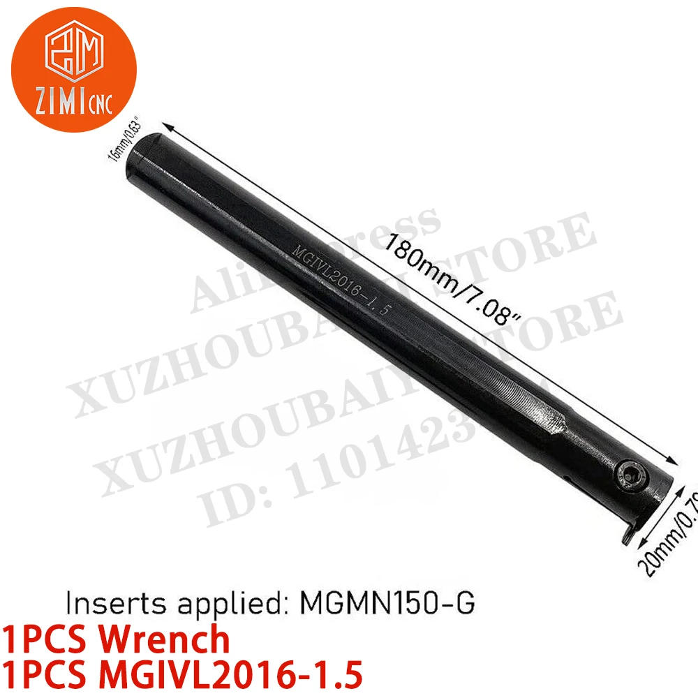 1PCS MGIVL2016-1.5 Suporte de inserção para canal de barra de mandrilar Suporte para ferramenta de corte de torno Ferramenta CNC de 16mm torno de metal mecânico ferramenta de corte