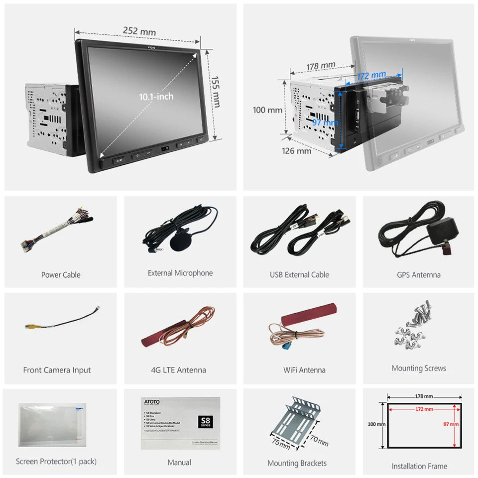 ATOTO S8 Ultra Plus 10 inch Android Car Radio 2Din Wireless