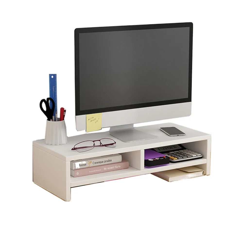 

Stable Base Wood Desktop Computer Stand Eyesight Protection Easy Assemble Elevated Computer Holder Comfortable Viewing Height