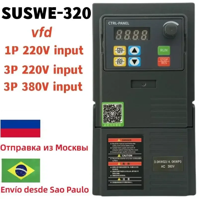 3KW VFD Inverter 2,2 KW 5,5 KW Frequenz Inverter 3PH 220V 380V Ausgang Frequenz Converter Variable Frequenz Stick SUSWE 320