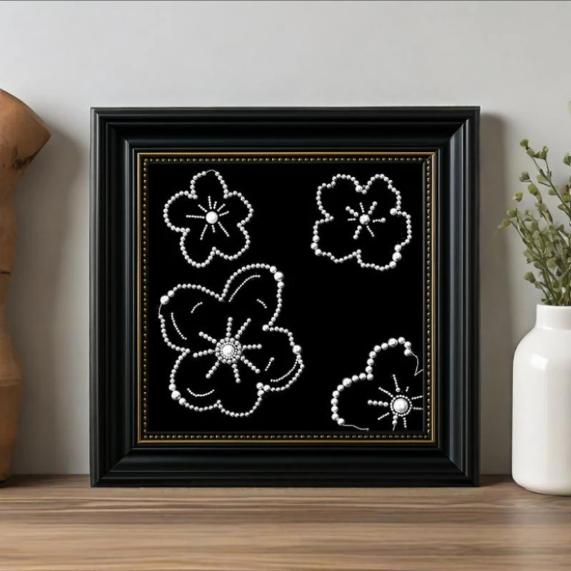 27x27cm Fireworks Pearl Painting Frame Butterfly Handmade DIY Material Bag Living Room Porch Bedroom Decoration