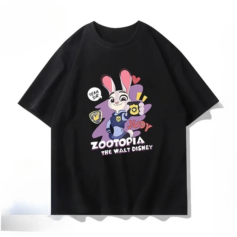 

2025 New Zootopia 2 Print Hooded T-Shirt, 100% Cotton Soft Tee, Trendy Cartoon Graphic Streetwear for Men & Women, S-5XL
