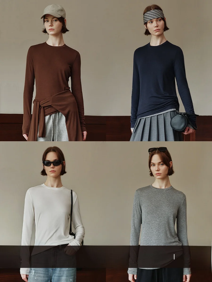 

MSBEAST Самые продаваемые неамальные многоцветные «маска T» Gentle Naked Sensation Wool Slim Fit Long Sve Base Layer T