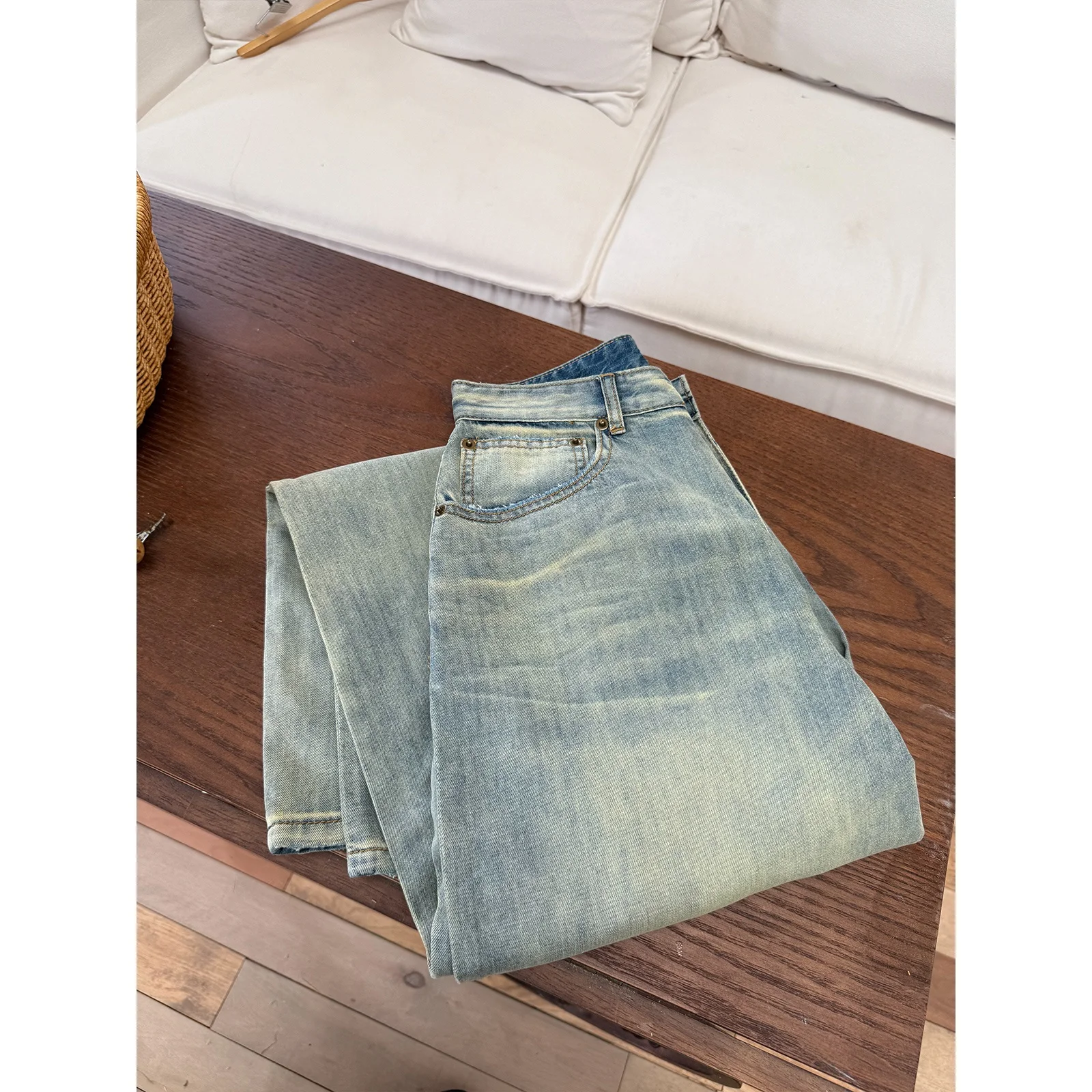 

Женские джинсы из хлопка с энзимной обработкой, винтажные, с эффектом потертости, со средней/высокой талией, повседневные, длинные брюки