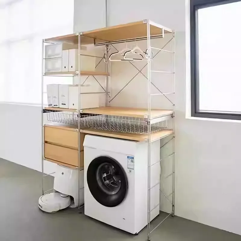 

Floor-to-ceiling multi-layer balcony storage rack, shelf, bathroom storage rack