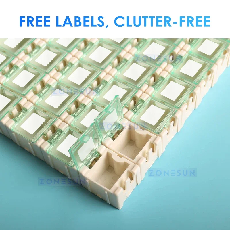 Zonesun Plastic Storage Boxes Cases Jewelry Organizer Component Box Compartment Containers for Custom Letter Stamps ZS-SC1