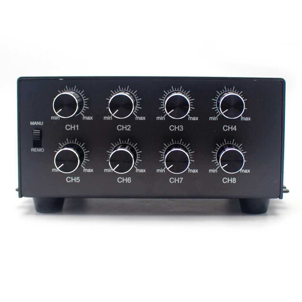 Industrial Analog Light Source Controller - 8-Channel Microscope Lighting System with 24V Dimming Switch