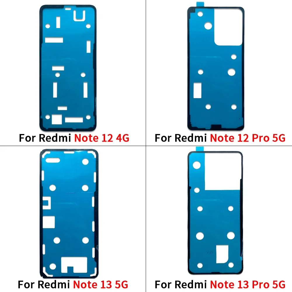 5Pcs，Waterproof  Adhesive Back Housing Case Battery Cover Glue Stickers Tape For Xiaomi Redmi Note 12 4G 13 5G 12 13 Pro Plus 5G