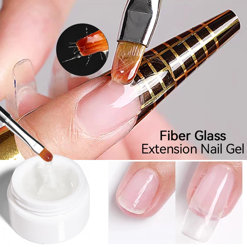 UR SUGAR 15ml ไฟเบอร์กลาสขยายเล็บเจลต้องการหลอดไฟ Cured สําหรับเล็บหัก Quick Building Soak Off UV เจลเล็บเคลือบเงา