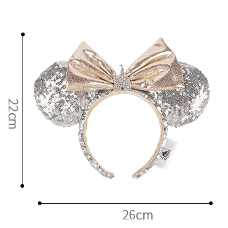 Disney Princess Cinderella Mickey Headband Disneyland Minnie Mouse Ears Sequins Headwear Girl Beauty Toys Party Decoration Gift