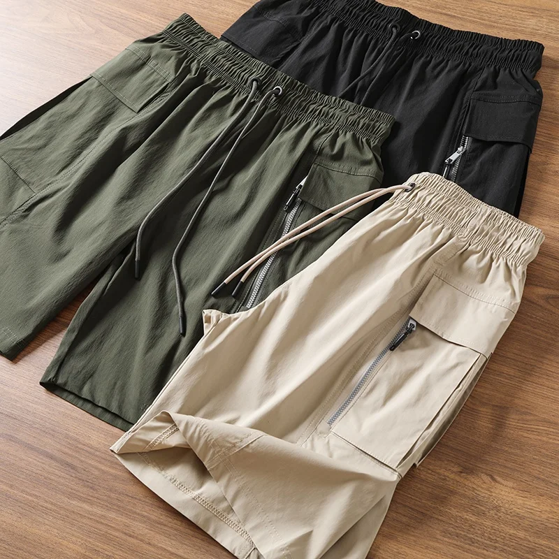 

Quick Dry Breathable Casual Shorts Elastic Waist Drawstring Men's Summer Loose Fit Lightweight Comfortable Five Inch Pants