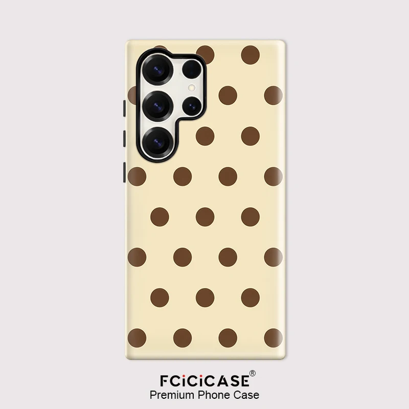 Fcicicase Polka dot Case For Samsung Galaxy S26 Ultra S25 S24 S23 Plus S22 S20 FE A16 A26 A36 A56 Shockproof PC +TPU Covers Capa