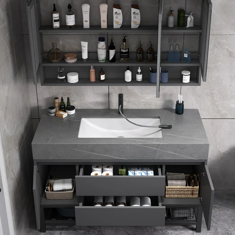 

Rock board bathroom cabinet, bathroom washbasin cabinet, combination washbasin cabinet, integrated basin, solid woo