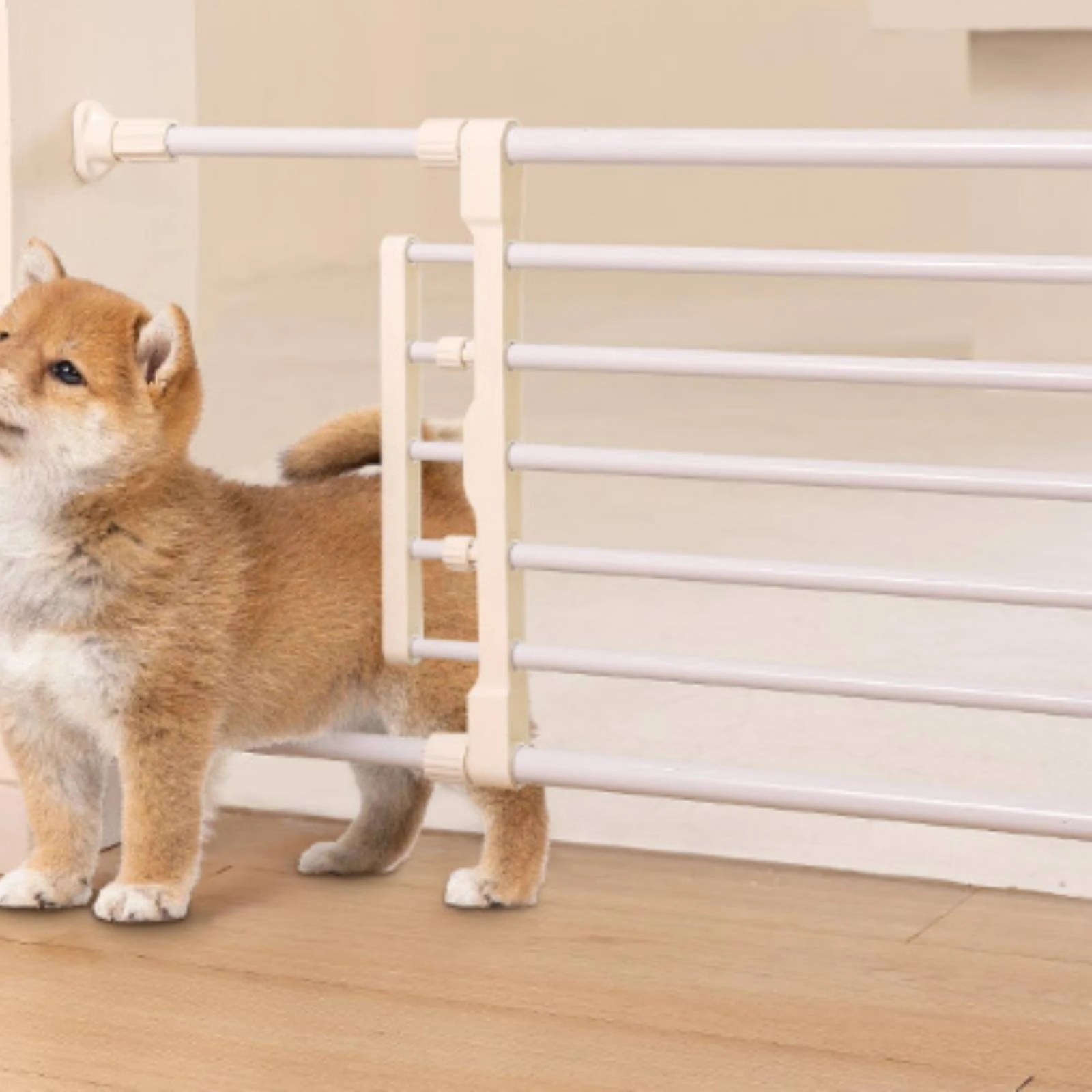 Indoor Pet Barrier Adjustable Width Retractable Pet Gate Dog Gate with Telescoping Frame No-Drill for Doorways, Hallways