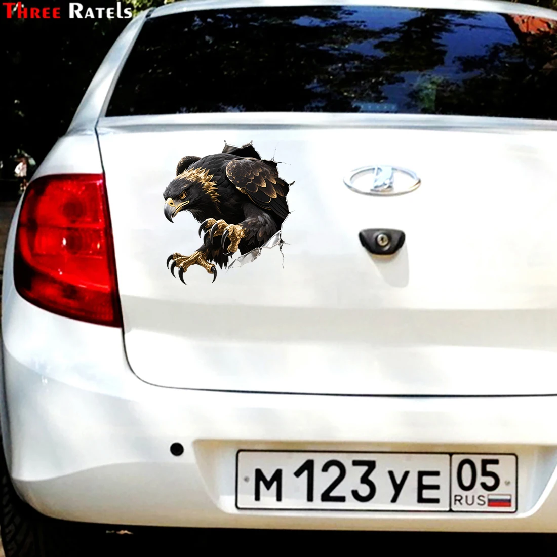 Three Ratels CAB58 majestic eagle pierces through the wall and decorates the home with wall stickers Personalized car decals