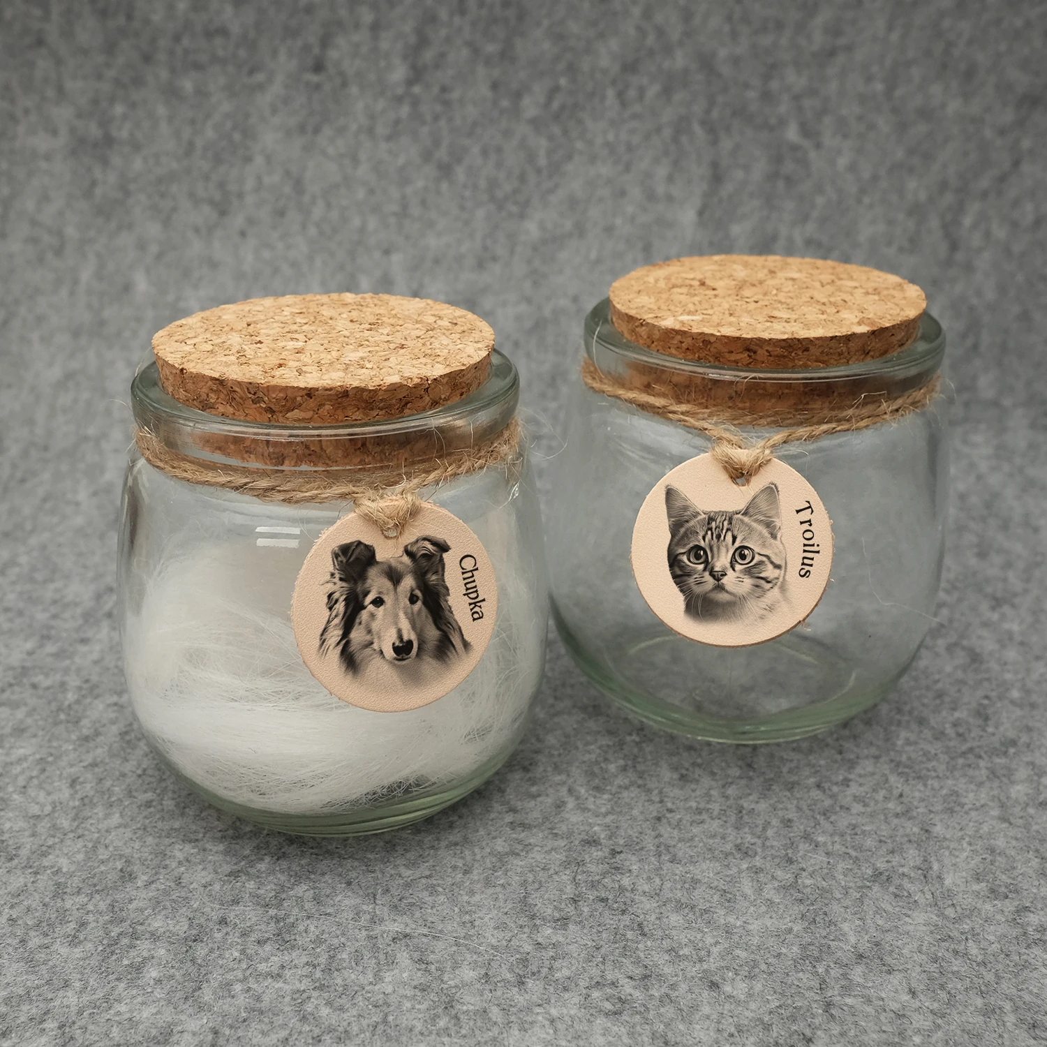 Personalized Pet Memorial Urn with Photo Custom Picture Glass Bottle for Pet Ashes or Hair Dog Cat Keepsake Pet Loss Memory Gift