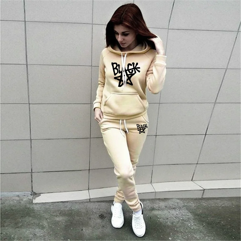 New fashion sportswear fashion outdoor two-piece hoodie + pants suit men\'s popular jogging sports suit