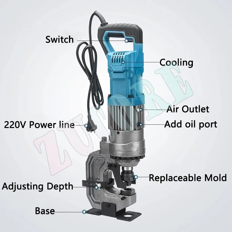 Electric Hydraulic Punching machine CPM-25 Angle Steel/Channel Steel Puncher Copper Aluminum Plate Hole Opener 10mm Thick