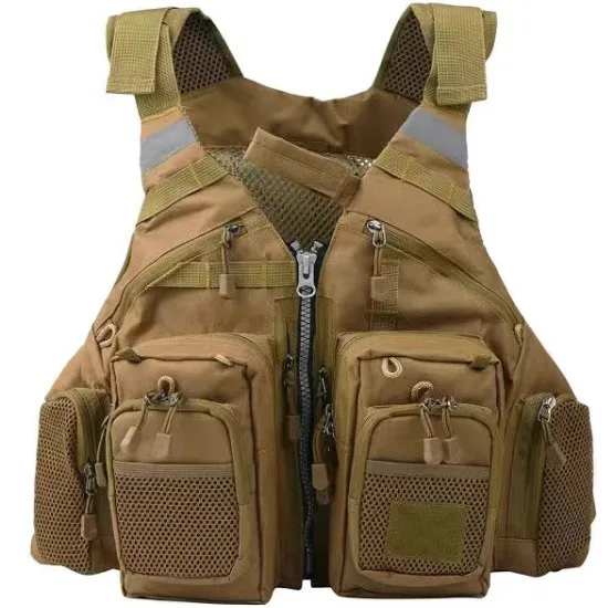 Fishing vest, fly fishing outdoor cross-border fishing vest, removable, adjustable