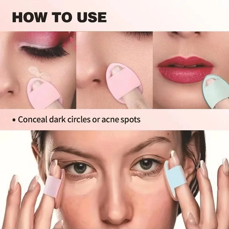 50/100ชิ้นฟองน้ำพัฟแต่งหน้าแบบนิ้วขนาดเล็กพัฟคอนซีลเลอร์รองพื้นแอร์คุชชั่นอุปกรณ์เครื่องสำอางแบบเปียกสำหรับผู้หญิงความงามขายส่ง