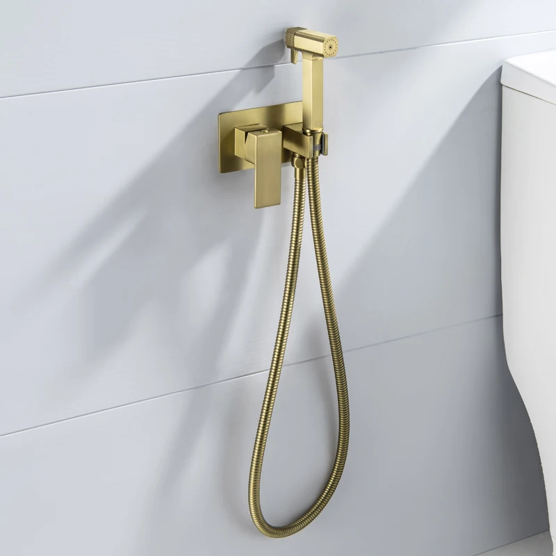 

Bidet Shower Faucets Brass Hygienic Spray Round Tap Hot Cold Water Mixer Toilet Bathroom Bidet Shower