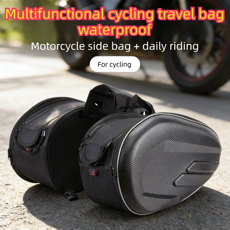 

Waterproof Motorcycle Saddle Bags Dual Side Universal Motorbike Helmet Side Bag Multifunctional Travel Riding Luggage Bag