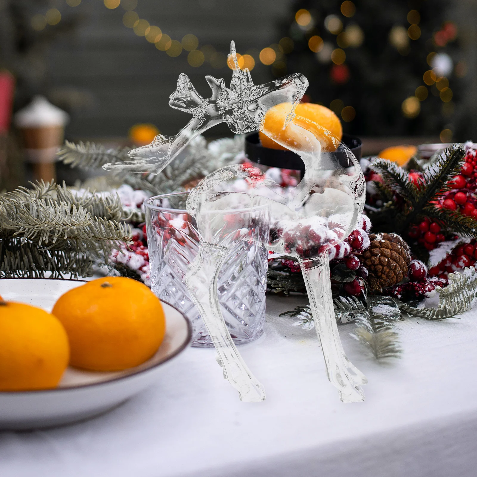 

2Pcs Holiday Reindeer Decor Plastic Elk Statue Exquisite Details Perfect Gift for Lovers Friends Colleagues Christmas Decor