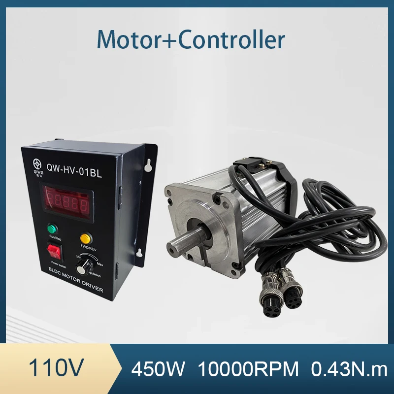 450W 110V DC Motor Single-Phase 10000rpm High Speed Large Power Small Brushless Motor with Hall-Sensor